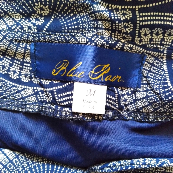 Blue Rain pleated multi-print skirt, size M - Picture 6 of 8